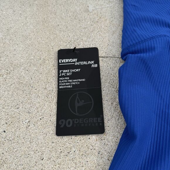 90 Degree Reflex 2 Pack Everyday Interlink Rib Bike Shorts Black/blue NWT Small - Picture 3 of 6